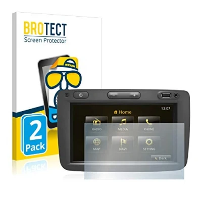Abbildung von BROTECT Entspiegelungs Schutzfolie für Dacia Duster 2 2019 Infotainment System (2 Stück) Matte Displayschutz Folie, Anti Reflex, Fingerprint