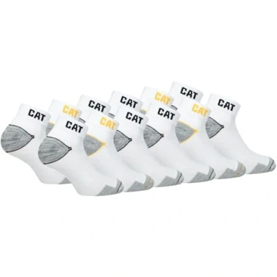Abbildung von Caterpillar 12 Paar Sneaker Arbeit Socken Knöchelhöhe Fersenzehenverstärkung Fußgewölbestütze Baumwolle (Weiß, 43 46)