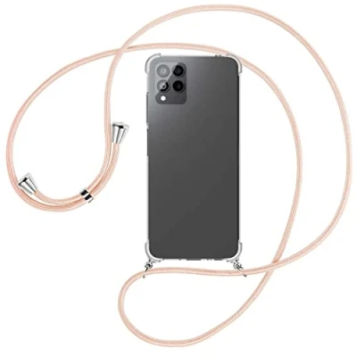 Abbildung von mtb more energy® Handykette kompatibel mit Telekom T Phone Pro 5G Rose Peach Smartphone Hülle zum Umhängen Anti Shock Full TPU Case