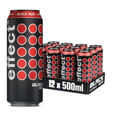 Abbildung von effect® BLACK AÇAÍ Energy Drink 12 x 0,5l Dose Erfrischungsgetränk mit Açaí Geschmack Energieschub im 12er Einweg Dosen Tray