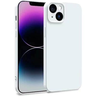 Abbildung von MyGadget Hülle kompatibel mit iPhone 14 Plus Zweilagige Handyhülle Kameraschutz Cover Innenfutter &amp; Silikon außen Weiß
