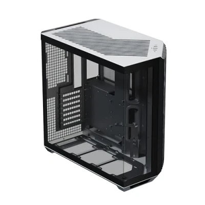Abbildung von APNX V1 Zweikammer ATX Mittel Tower Luftstrom PC Gehäuse, Panorama Glasscheiben, 10 Lüfterschlitze, 360 mm Heizkörperunterstützung, eckiger Einlass 16 cm x 2 Lüfterhalterung, GPU Halterung,