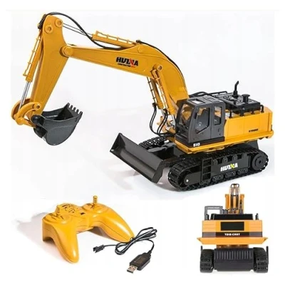Abbildung von COIL RC Bagger Raupenbagger, Bulldozer, Ferngesteuerter Spielzeug, (HUINA 1510), 1:16, LED, 11 Steuerkanäle, Frequenz: 2,4 GHz