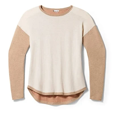 Abbildung von Smartwool Women&#039;s Shadow Pine Colorblock Sweater, Almond Heather, S