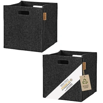 Abbildung von Miqio Aufbewahrungsbox 2 er Set Filzbox Aufbewahrungskörbe 30 x cm (2 St), Schadstoffgeprüft. Ökotex zertifiziert.