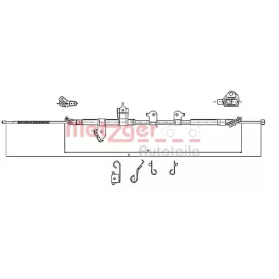 Abbildung von METZGER 17.1567 Handbremsseil hinten rechts 1841/1625 Scheibenbremse COFLE TOYOTA: RAV4 III SUV