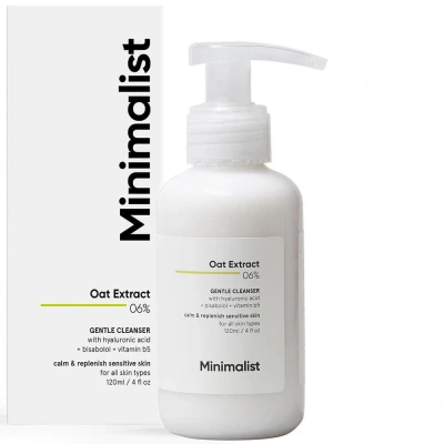 Abbildung von Minimalist sanfter Reiniger mit 6% Haferextrakt und Hyaluronsäure Sulfatfreies Gesichtswasser für empfindliche Haut (120 ml)