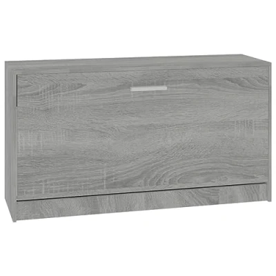 Abbildung von vidaXL Schuhbank Schuhschrank Schuhregal Sitztruhe Schuhständer Flurschrank Sitzbank Bank Flurbank Stauraum Grau Sonoma 80x24x45cm Holzwerkstoff