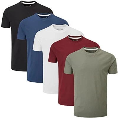Abbildung von Charles Wilson 5er Packung Einfarbige T Shirts mit Rundhalsausschnitt (X Large, Essentials Type 22)