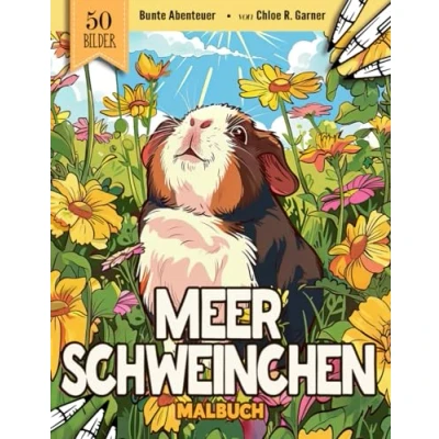 Abbildung von Meerschweinchen Malbuch: 50 Lustige Malvorlagen Für Erwachsene, Kinder Und Jugendliche Schönes Bilder Stressabbau &amp; Entspannung Geschenk zum Ausmalen Frauen, Mädchen Senioren