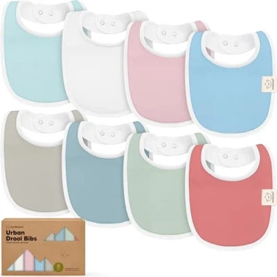 Abbildung von KeaBabies Baby Lätzchen für Jungen &amp; Mädchen 8er Pack Bio Baumwolle zum Zahnen Junge groß Säugling, Kleinkind (Spring)