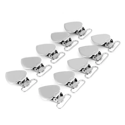 Abbildung von Schnullerclips Metall Herzen Schnullerketten Clips Dummy Nippel Halter für Baby Kleinkinder 10 Stücke