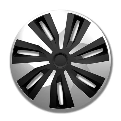 Abbildung von Radzierblende Orion Van silber / schwarz Größe 16&quot; 2 fach lackiert Material: ABS in Petex Box
