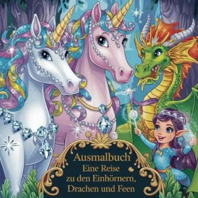 Abbildung von Eine Reise zu den Einhörnern, Drachen und Feen kreatives Ausmalbuch für Kinder ab 6 Jahren mit 50 fantasievoll gestalteten Ausmalbildern