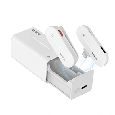 Abbildung von SYNCO Lavalier Mikrofon Wireless【Lightning MFi Zertifiziert】, P1L 2.4GHz Smartphone Funkmikrofon mit Ladebox, Plug &amp; Play für iPhone ipad YouTube, Vlog, Wireless Handy