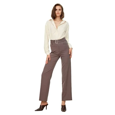 Abbildung von Trendyol Damen Anthracite Arched Pants, Anthracite, 38 EU