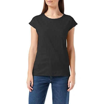 Abbildung von Build Your Brand Damen Ladies Extended Shoulder Tee T Shirt, charcoal, XXL