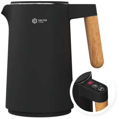 Abbildung von Balter Wasserkocher hochwertiger Teekocher aus Edelstahl, 1.5 l, 2200,00 W, kabelloser mit Temperatureinstellung, BPA frei