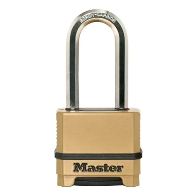 Abbildung von MASTER LOCK 56 mm breites Excell Vorhngeschloss mit Zinkgehuse und 51 langem Bgel individuell einstellbare Zahlenkombination