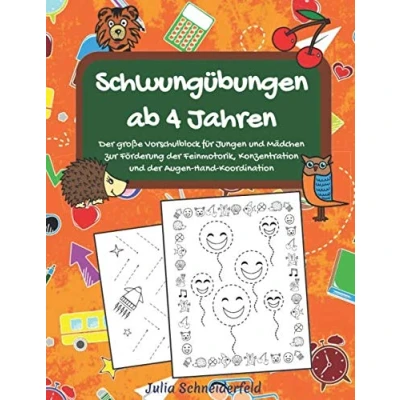 Abbildung von Schwungübungen ab 4 Jahren: der große Vorschulblock für Jungen und Mädchen zur Förderung Feinmotorik, Konzentration Augen Hand Koordination