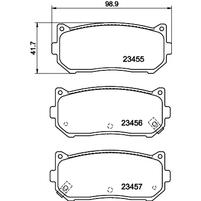 Abbildung von HELLA 8DB 355 009 341 Bremsbelagsatz für Verschleißwarnanzeiger vorbereitet KIA: CARENS 2, SHUMA Clarus Kombi