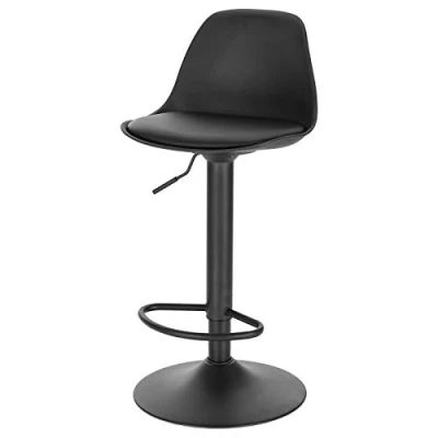 Abbildung von EUGAD 0651BY 1 Barhocker 1x Tresenhocker mit Rückenlehne, Barstühle Höhenverstellbar und 360 Drehbar, Zeitgenössisch für Esszimmer, Bar Schwarz