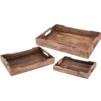 Abbildung von Koopman Dekotablett Braun (1 St), Tablett, Mangoholz, Serviertablett, Holztablett