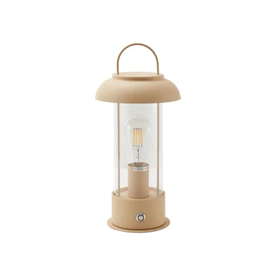 Abbildung von Lindby LED Akkutischlampe Yvette, apricot, IP44, Touchdimmer