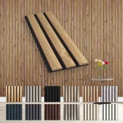 Abbildung von Hexim Wanddekoobjekt Pecan (Akustikpaneele Musterstück flexible Lamellenwand Holz MDF Wandpaneele Lamellenverkleidung Wandverkleidung Innendekoration schalldämmend (Pecan AP08 / APH08 Musterstück)