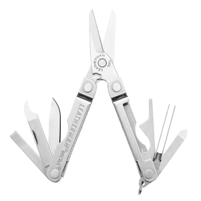 Abbildung von Leatherman Micra Edelstahl Multitool mit Federschere und 9 weiteren Utensilien für den Alltag Ideal Schlüsselbund