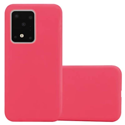 Abbildung von Cadorabo Hülle kompatibel mit Samsung Galaxy S20 Ultra Schutzhülle TPU Silikon Case Candy Design Slim Kratzfest Weiche Gummi Rundumschutz für in Rot