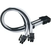 Abbildung von Silverstone SST PP07E EPS8BW Netzteil Verlängerungskabel 30cm EPS 8pin auf EPS/ATX 4+4pin, schwarz + Weiss