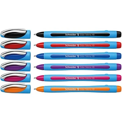Abbildung von Schneider Kugelschreiber Slider Memo XB 150296, (6 tlg), im Etui, Strichbreite: 0,7 mm (XB)