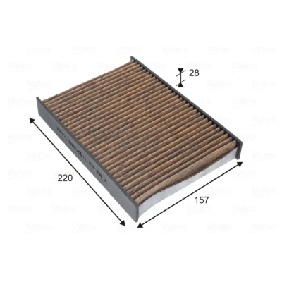 Abbildung von VALEO 701034 Innenraumfilter Aktivkohlefilter mit Polyphenol, fungizider Wirkung, antiallergischer Wirkung 157 220 28 FIAT: 500X, 500L