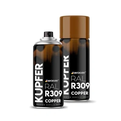 Abbildung von MICROTEC® Sprühlack 400ml hochwertiges Acryllackspray matt oder glänzend Sprühfarben für Metall, Holz, Kunststoff u.v.m. große Farbauswahl (Kupfer R309)
