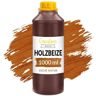 Abbildung von Creative Deco Holzbeize auf Wasserbasis 1L Holz Farbe, Schnelltrocknender Lack, Varnish, schnelltrocknend