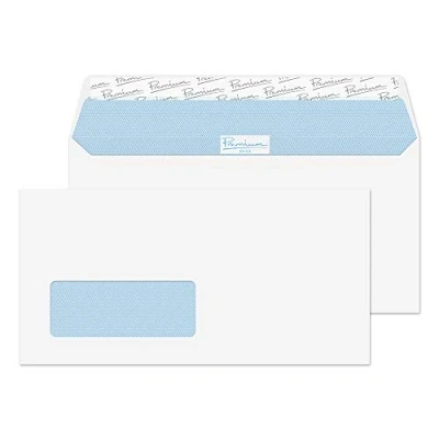 Abbildung von Blake Premium Office 32216 Briefumschlag Haftklebung Mit Fenster Ultra Weiß Wove DL 110 x 220 mm 120 g/m² 500 Stück