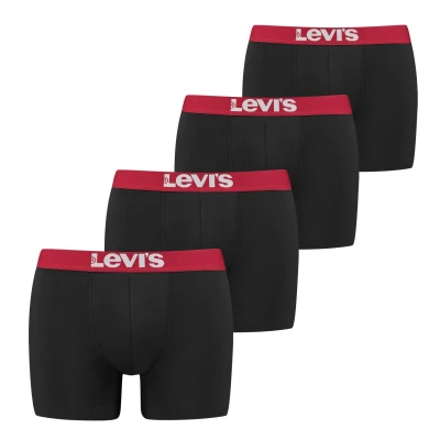 Abbildung von Levi&#039;s MEN Solid Basic Boxer Brief 4 PACK Boxerbriefs, Herren, Größe: Small, Black/red
