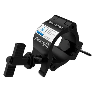 Abbildung von Audibax ACP 4852100BK+K Klaue für Truss mit Durchmesser 48 52 mm, Haken Einer maximalen Belastung von 100 kg, Klemme Bühnenlichter, zur Befestigung des beweglichen Kopfes