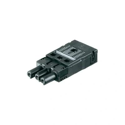 Abbildung von GST18 KOMPAKTER STECKER MINI MIT ZUGENTLASTUNG 16A 250V SCHWARZ 1 STK.