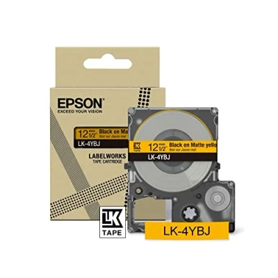 Abbildung von 0 Epson LabelWorks LK 4YBJ Schwarz auf Mattgelb Rolle (1,2 cm x 8 m) 1 Kassette