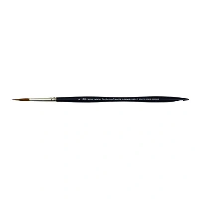 Abbildung von Winsor &amp; Newton 5068006 Professional Sable Aquarell Pinsel aus Kolinski Marderhaar für ausgezeichnete Farbtragekapazität, Sprungkraft, Punktgenauigkeit Rund Spitz Nr. 6 3,6 mm kurzer Stiel