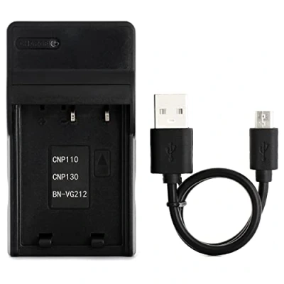 Abbildung von NP 110 USB Ladegerät für Casio Exilim EX FC200S, Z3000, ZR10, ZR15, ZR20, Zoom Z2000, Z2200, Z2300 Kamera und Mehr