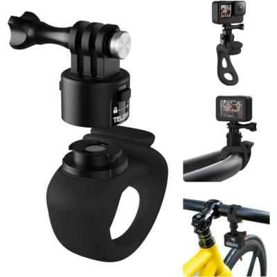 Abbildung von TELESIN Quick Release Flexible Mount Wrap Band, Bike Handlebar Roll Bar Tube Stick Pole Mounting Accessory For Action Cameras (GoPro, Insta360, DJI) (Black, Release)