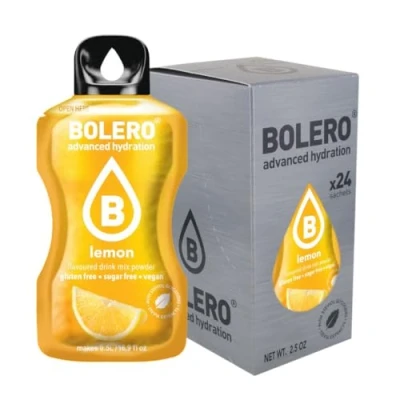 Abbildung von Bolero LEMON 24x3g Saftpulver ohne Zucker, gesüßt mit Stevia + Vitamin C geeignet für Kinder, Sportler und Diabetiker glutenfrei veganfreundlich Zitronengeschmack