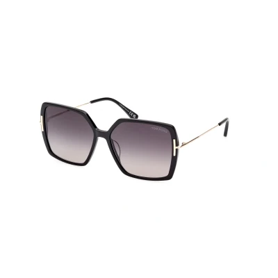 Abbildung von TOM FORD Damen FT1039 JOANNA 01B Gläser SONNENBRILLEN Acetat Schwarz Grau Schmetterling Normal Schattiert