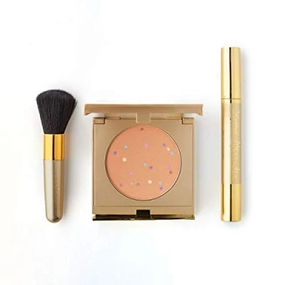 Abbildung von Magic Minerals Powder Foundation by Jerome Alexander + Mascara Loses Puder in kompakter Form mattierend deckend mit Farbkorrektoren Antioxidantien Hautpflegeformel (Medium)