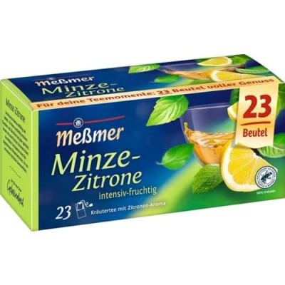 Abbildung von Meßmer Minze Zitrone 23 Teebeutel Intensiv frisch Vegan Glutenfrei Laktosefrei