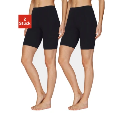 Abbildung von Lascana 2 PACK Shorts, Damen, Größe: 32/34, schwarz +