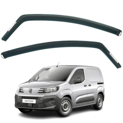 Abbildung von AirFlux Set mit 2 Windabweisern, kompatibel Citroen Berlingo, passend für Peugeot Partner, Rifter, Opel Combo, Toyota Proace City 2018 2019 2020 2021 2022 2023
